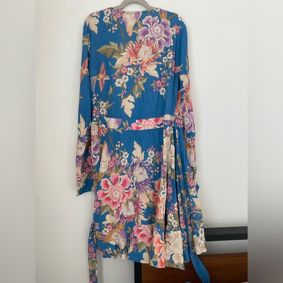 Spell blue skies mini wrap dress - Picture 6 of 11